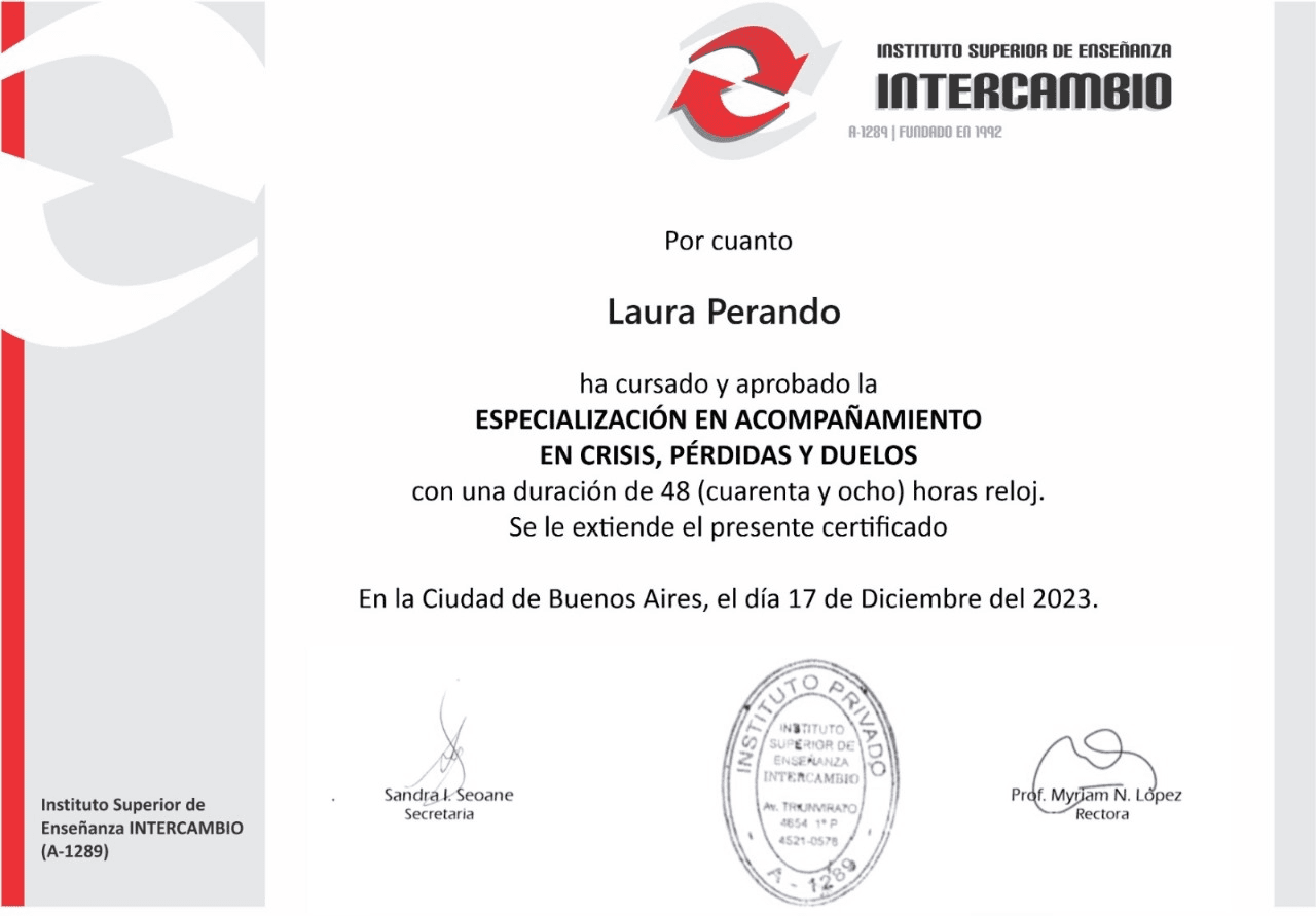 Certificación en crisis, pérdidas y duelos