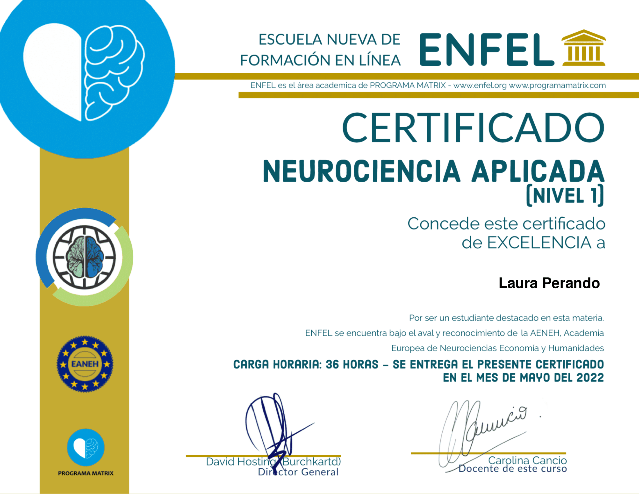 Certificación en Neurociencia